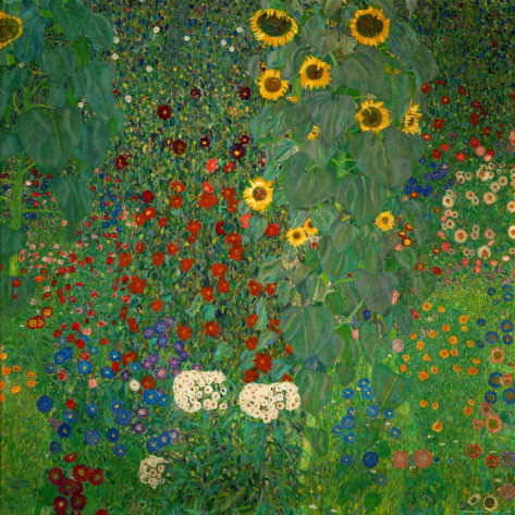 Farm Garden with Sunflowers, c.1912 - Gustav Klimt Paintings